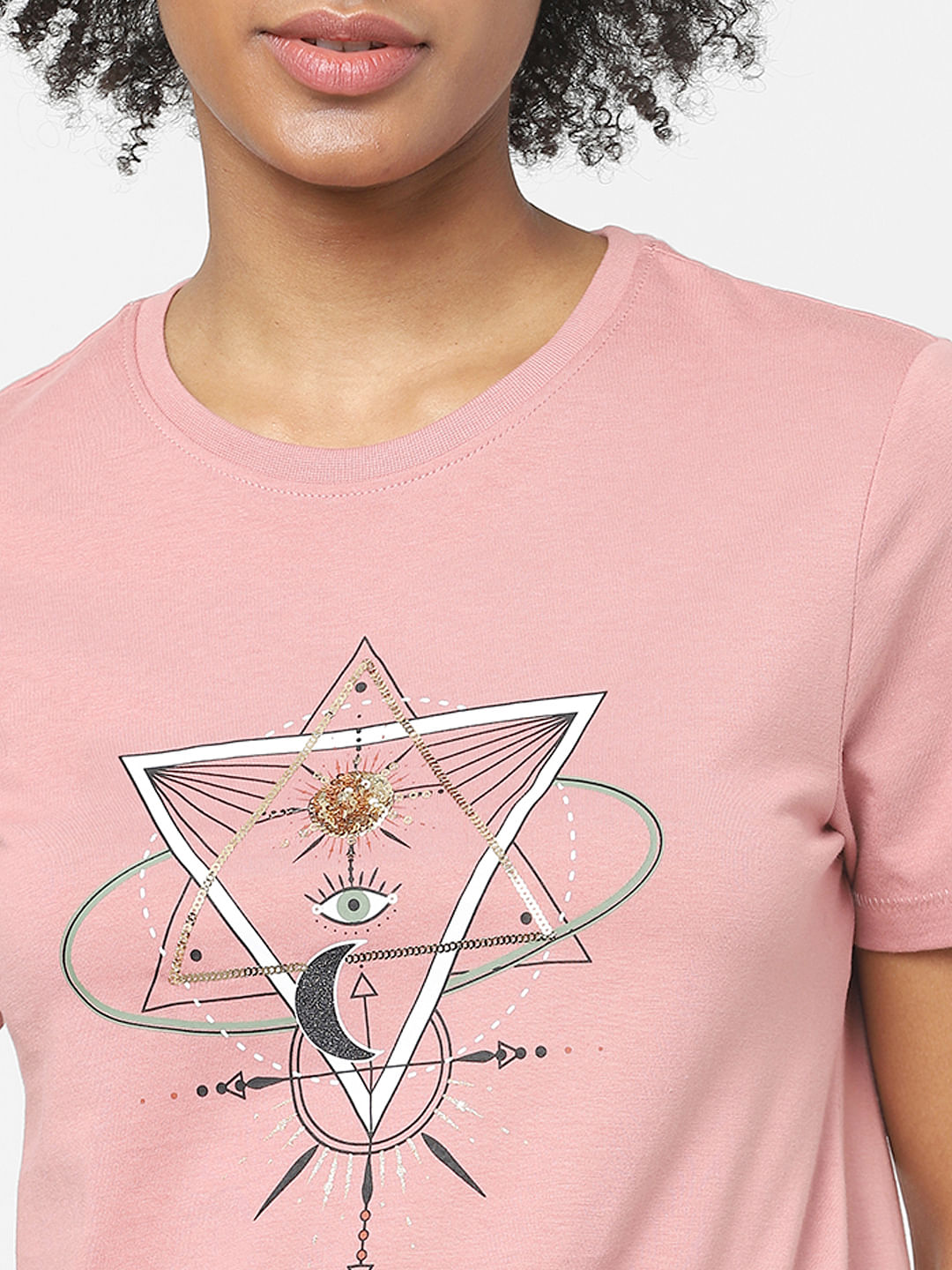 Pink Graphic Print T-Shirt