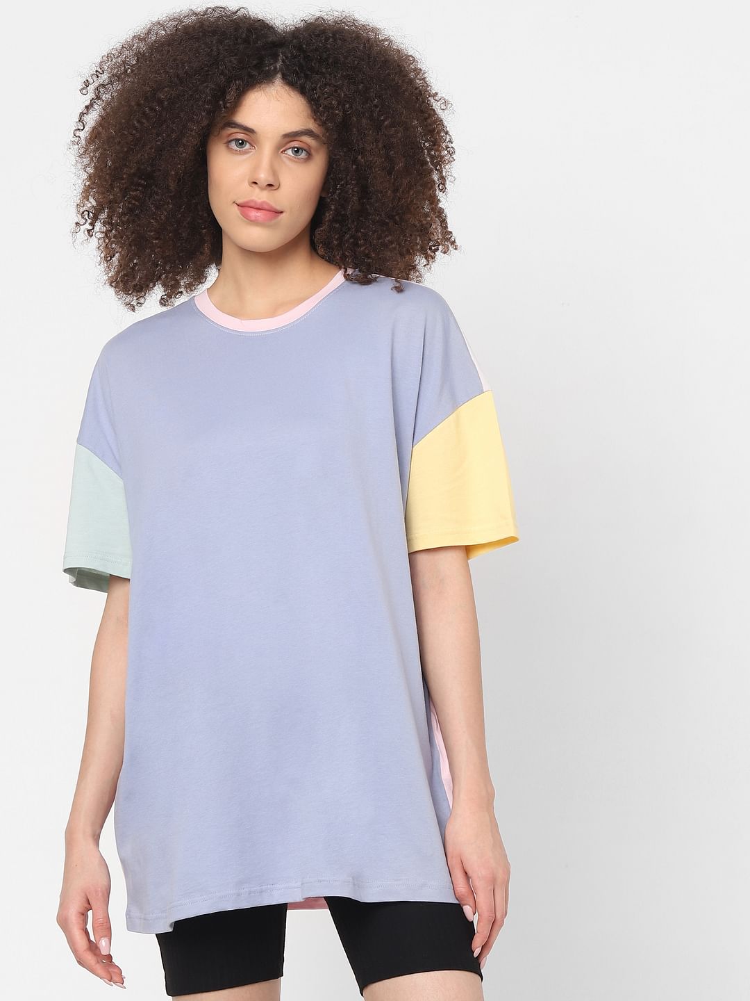Purple Colourblocked T-Shirt