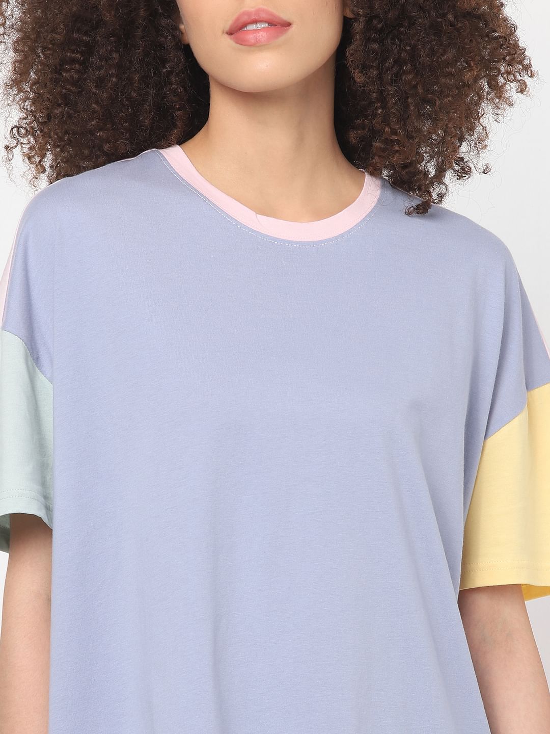 Purple Colourblocked T-Shirt