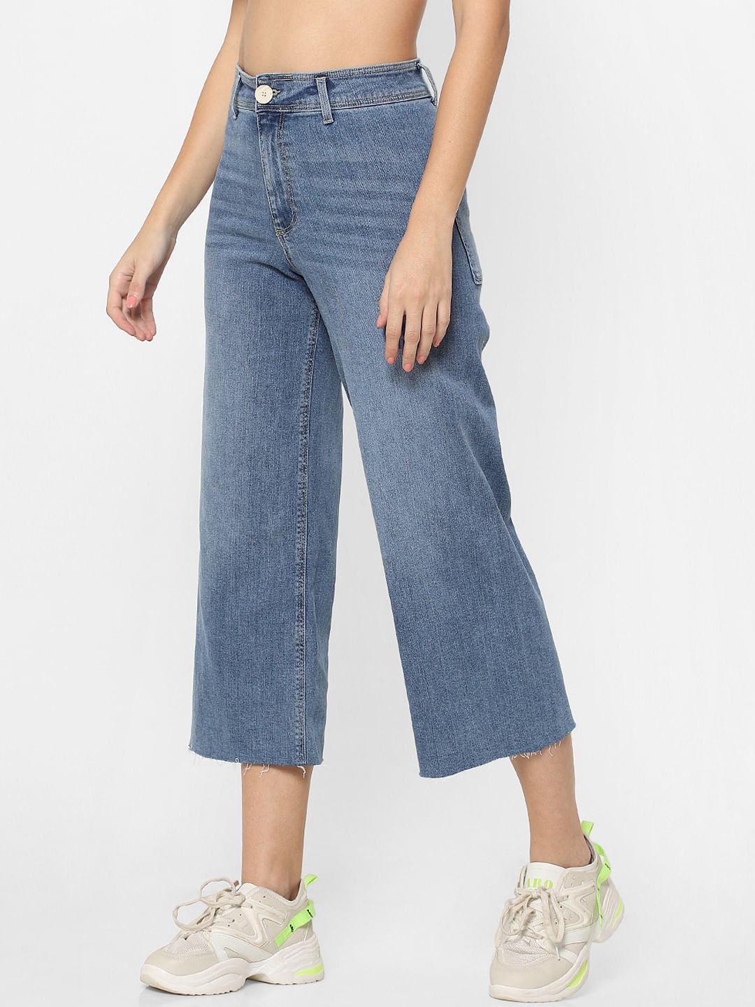 Blue High Rise Flared Jeans