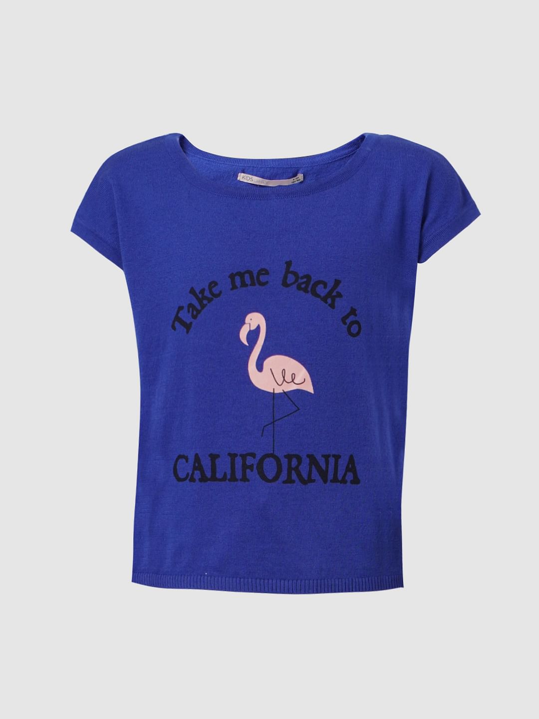 Girls Blue Graphic Print T-Shirt