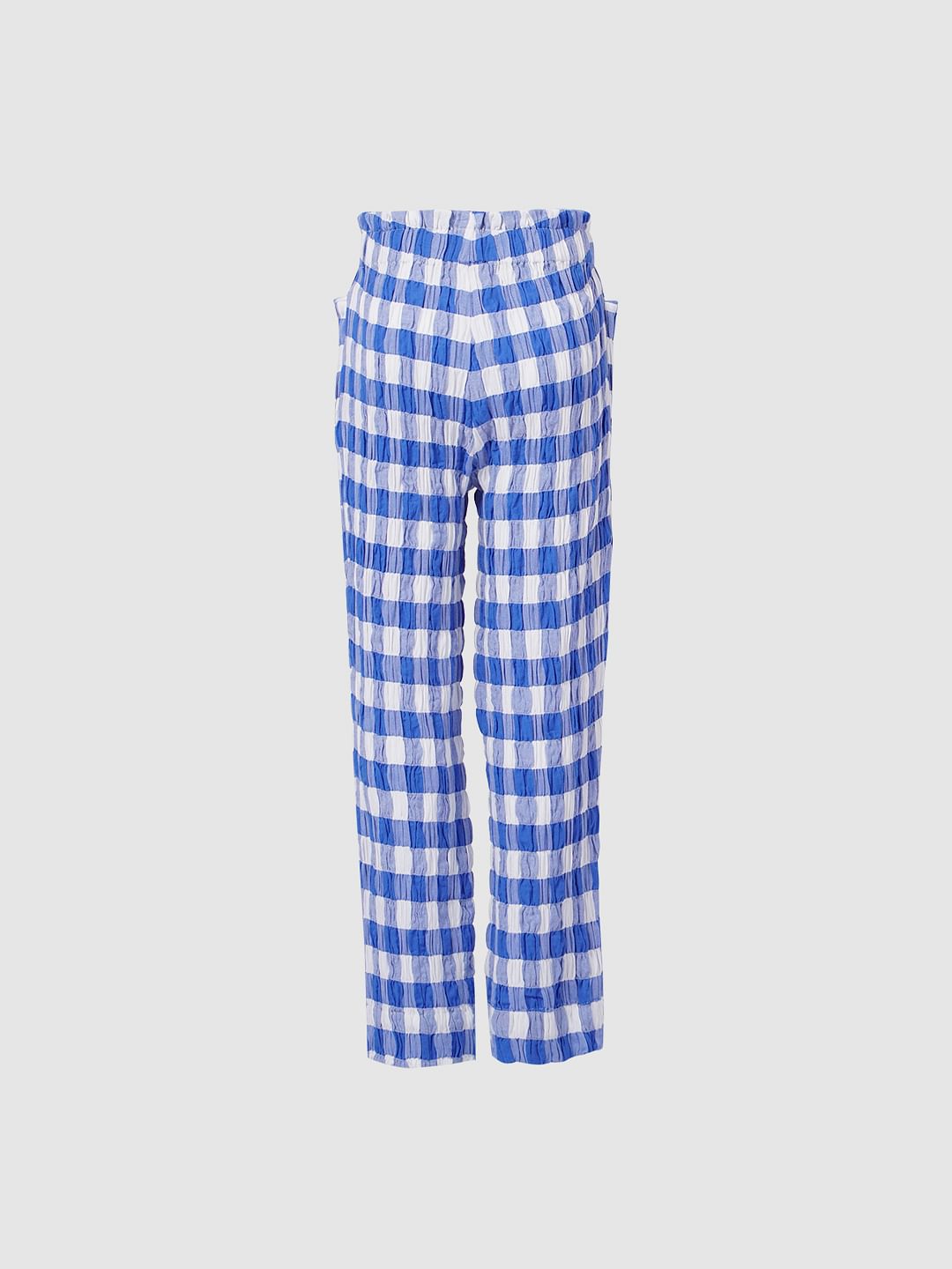 Girls Blue Check Pants