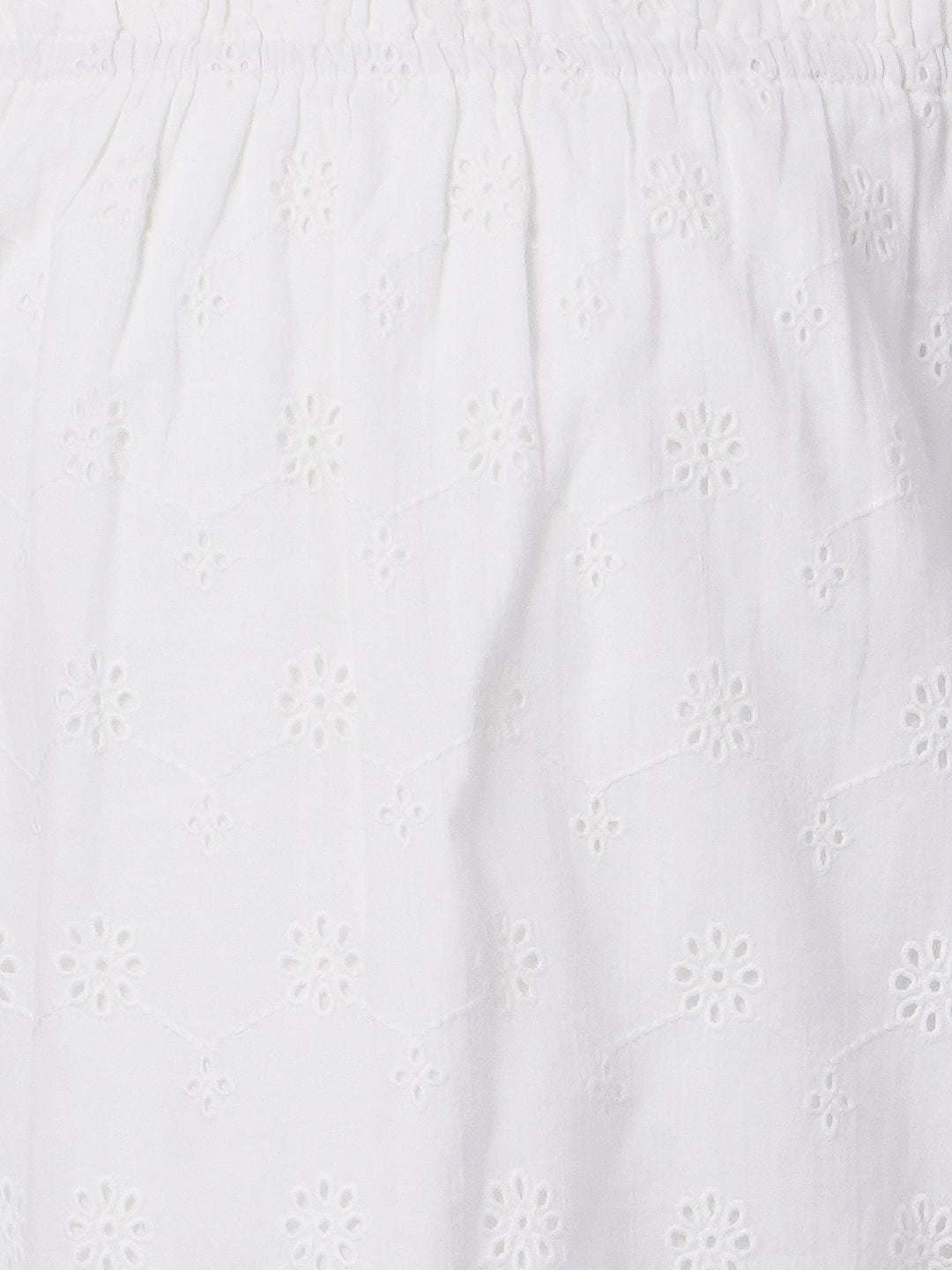 Girls White Embroidered Top