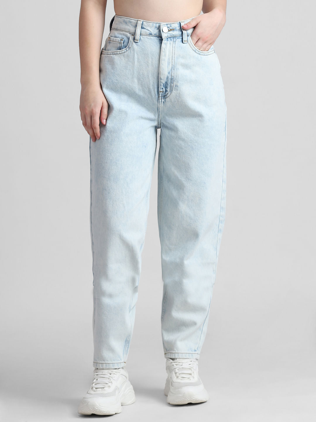 Light Blue High Rise Mom Fit Jeans