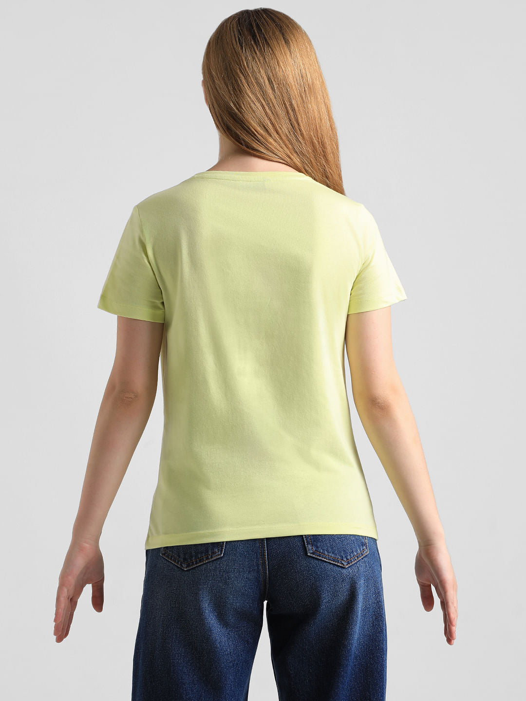 Fluorescent Green Printed T-Shirt