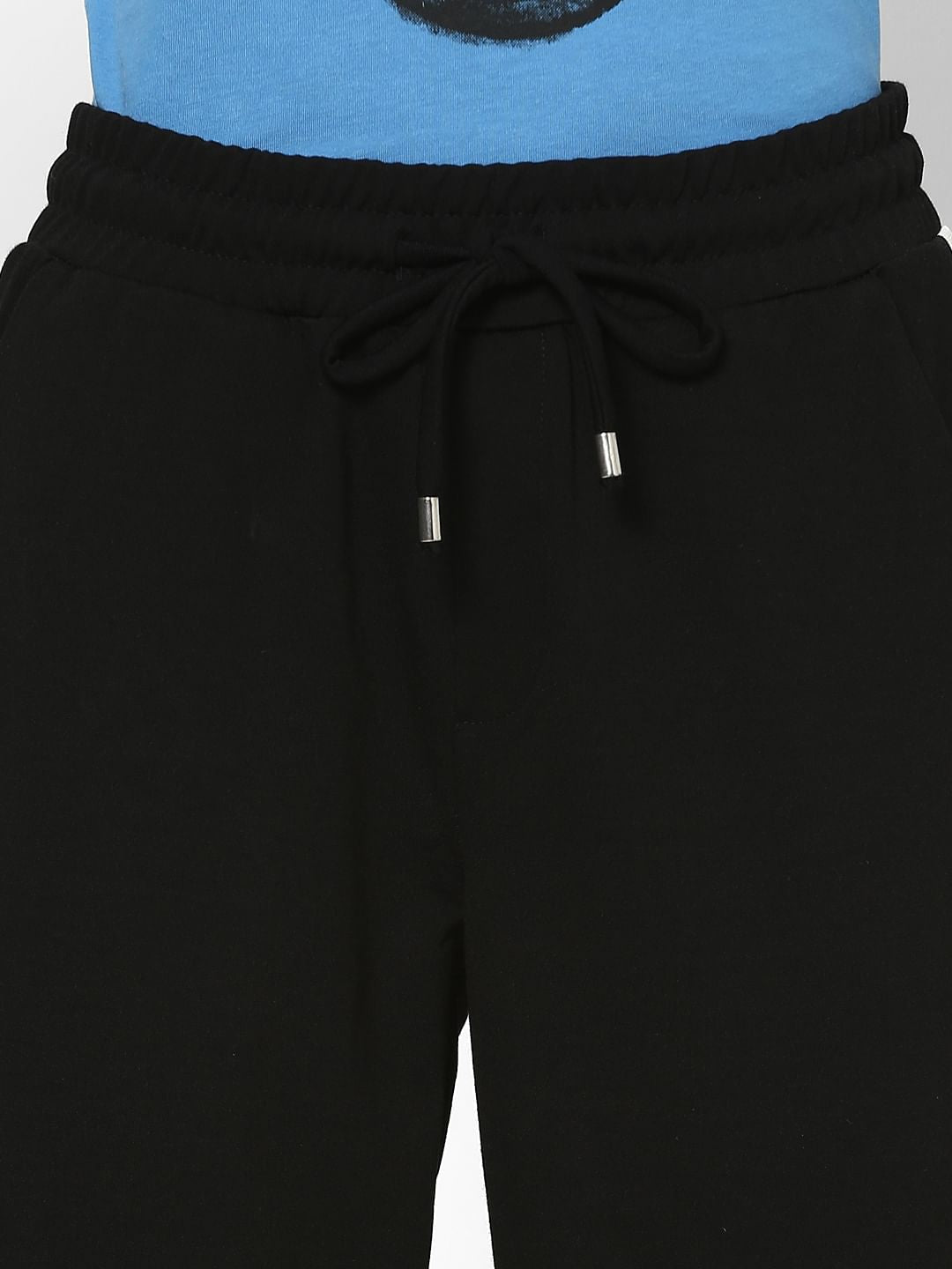 Black High Rise Tape Detail Sweatpants