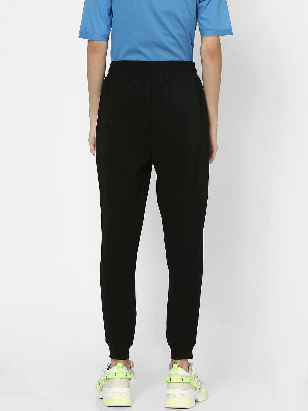 Black High Rise Tape Detail Sweatpants