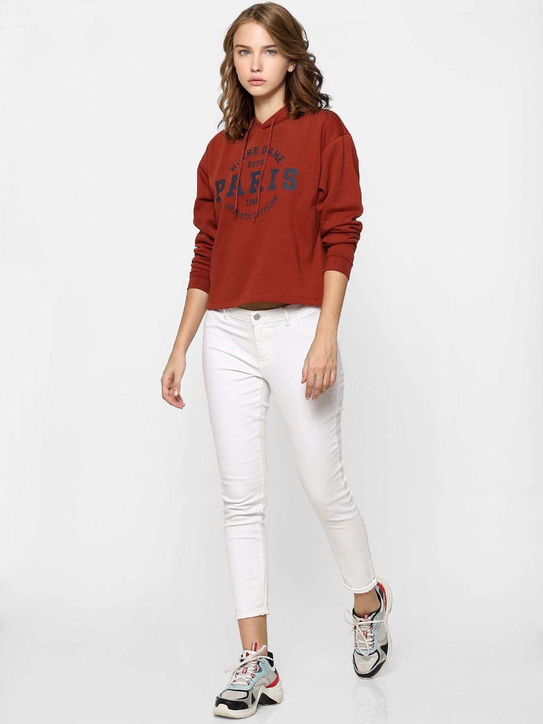 Brown Printed Co-Ord Sweatshirt