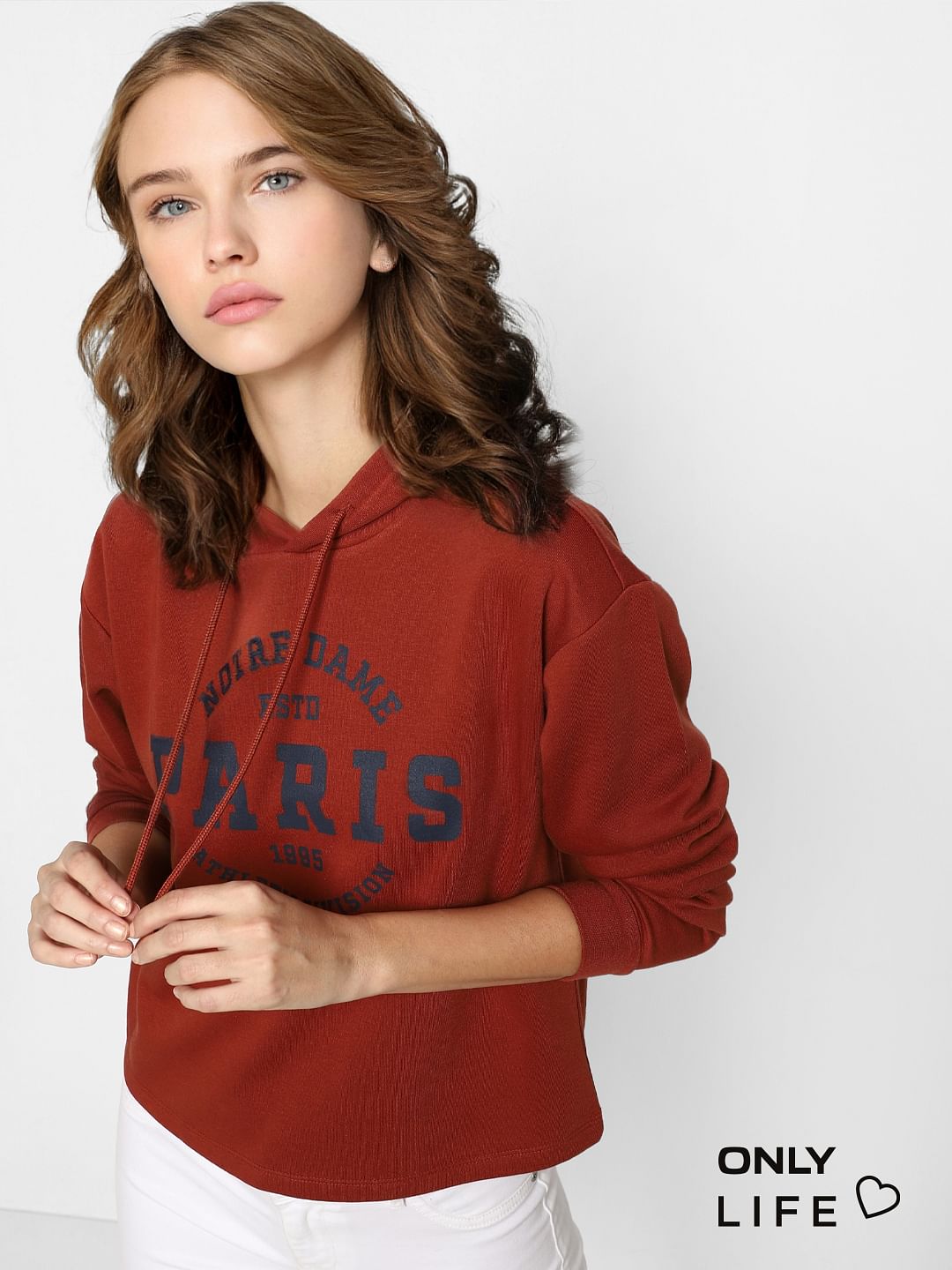 Brown Printed Co-Ord Sweatshirt