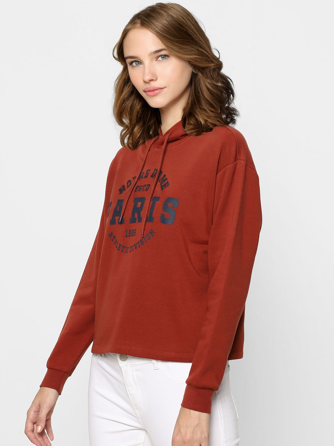 Brown Printed Co-Ord Sweatshirt