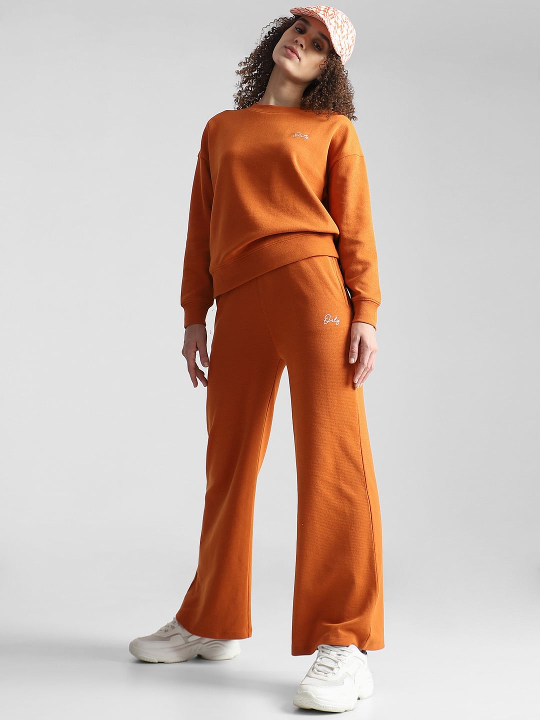 Orange Wide Leg Co-Ord Set Sweatpants