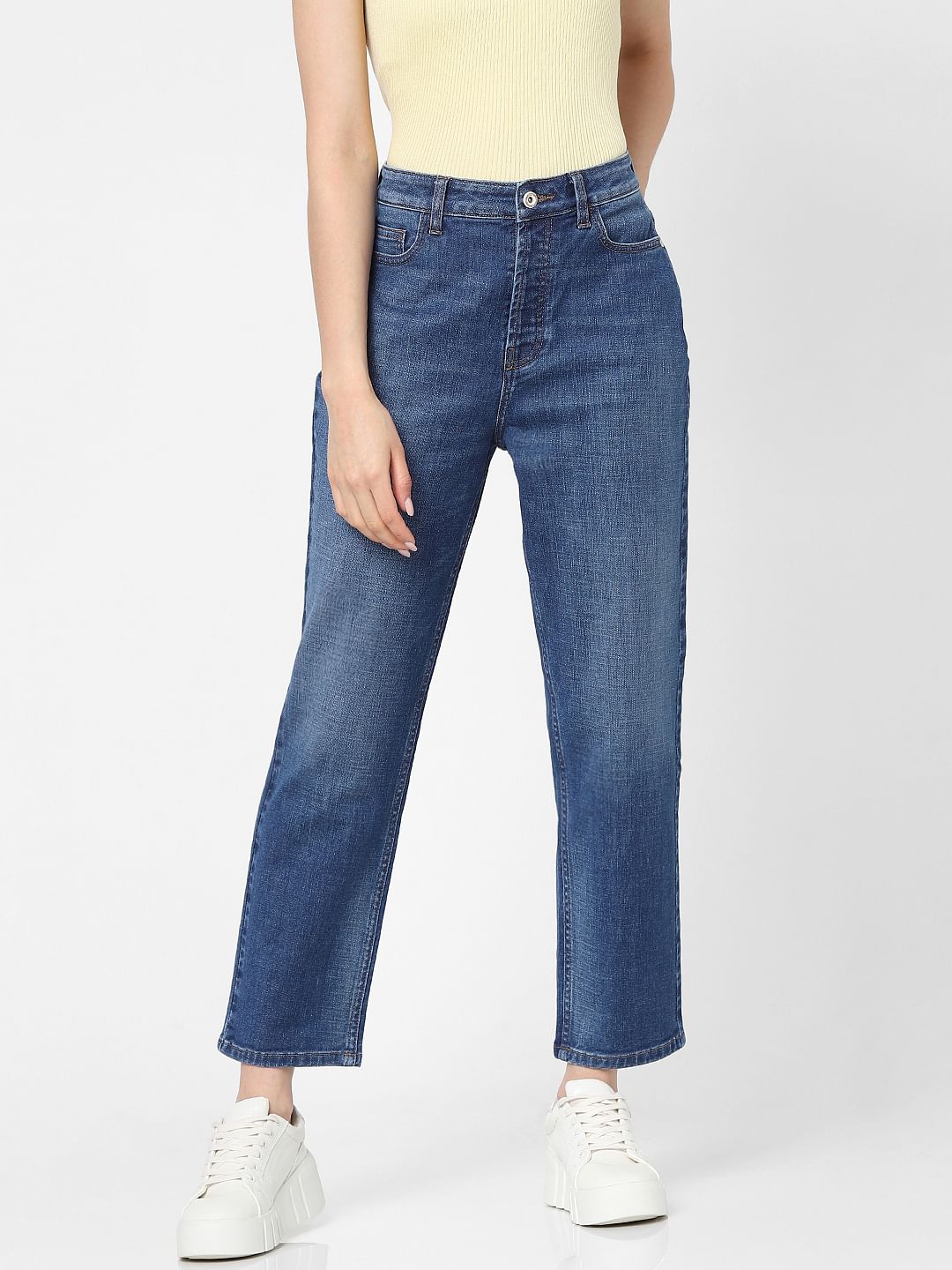Blue High Rise Flared Jeans
