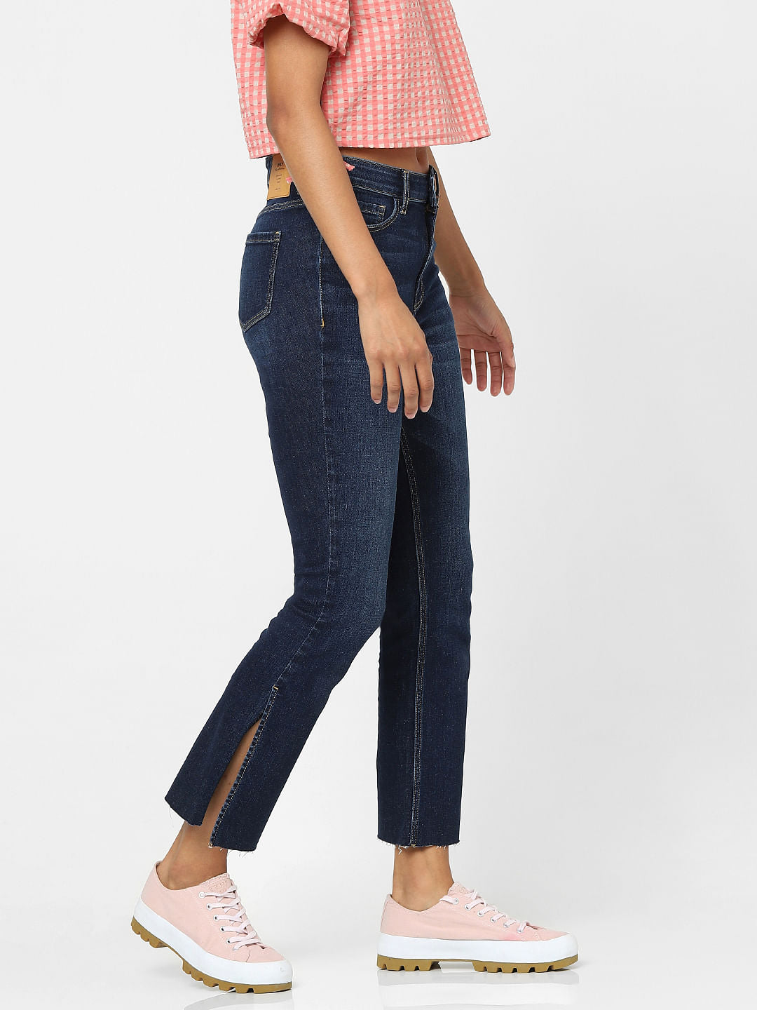 Dark Blue High Waist Flared Jeans