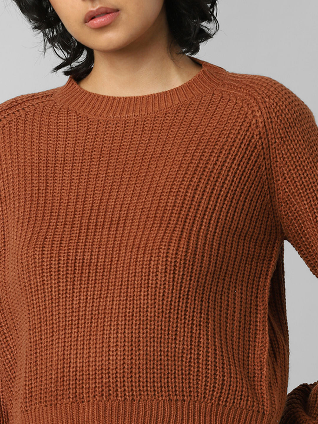 Brown Cut-Out Detail Pullover