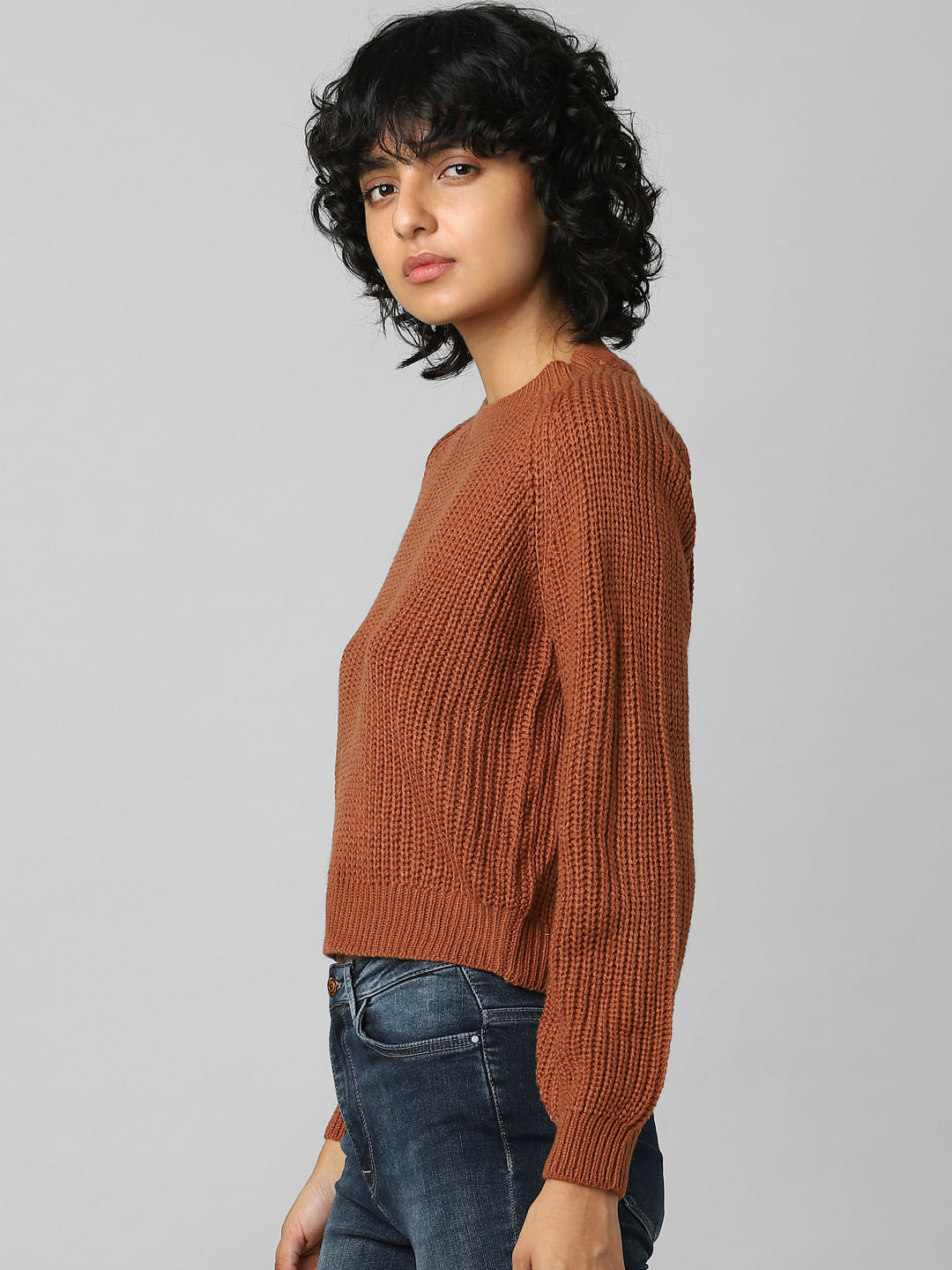 Brown Cut-Out Detail Pullover