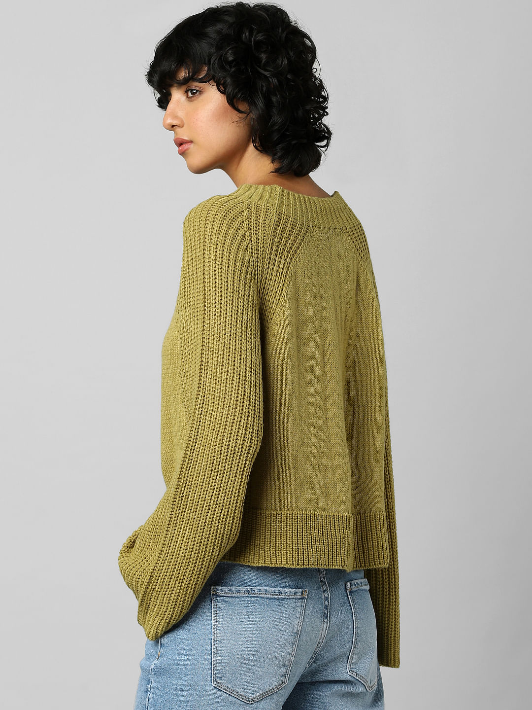 Green Wide Sleeves Pullover