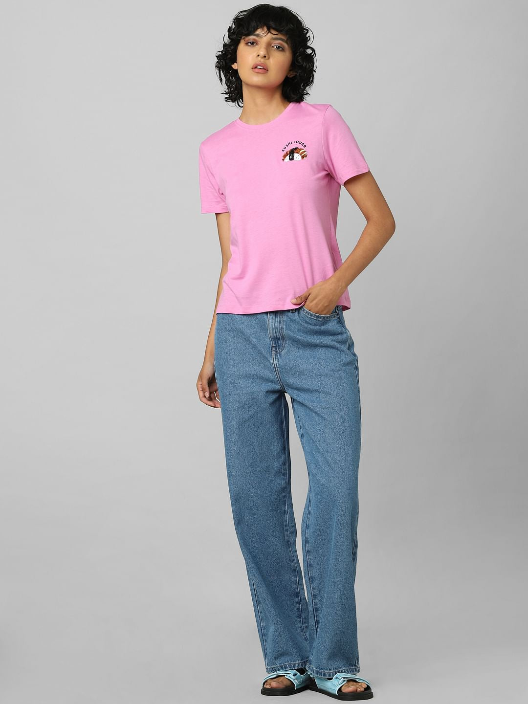 Pink Sushi Print T-Shirt