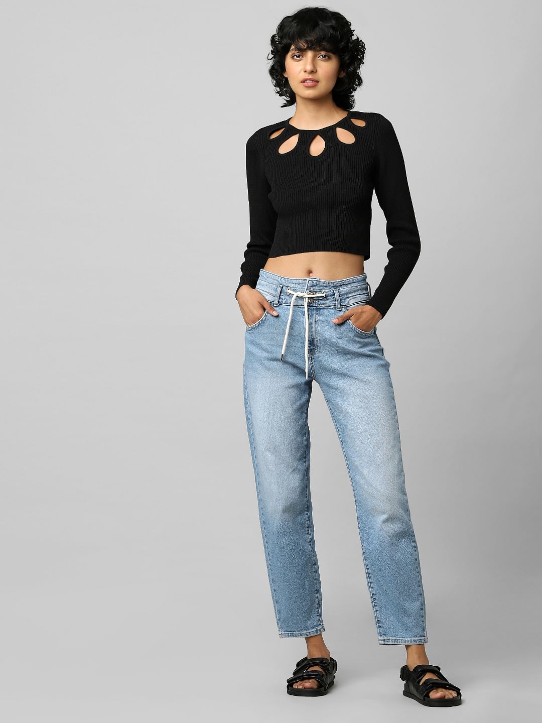 Black Cut-Out Detail Pullover