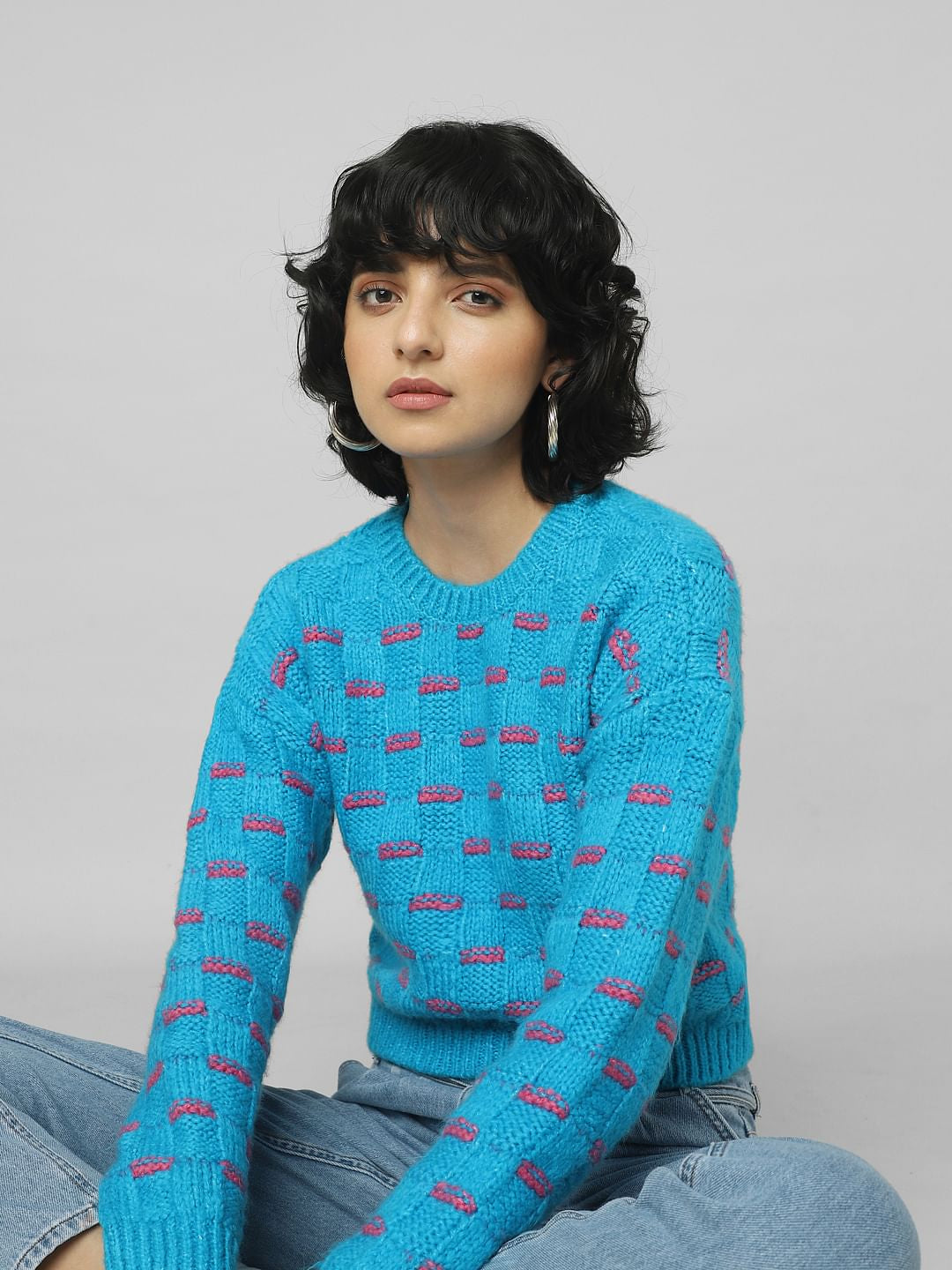 Blue Printed Pullover