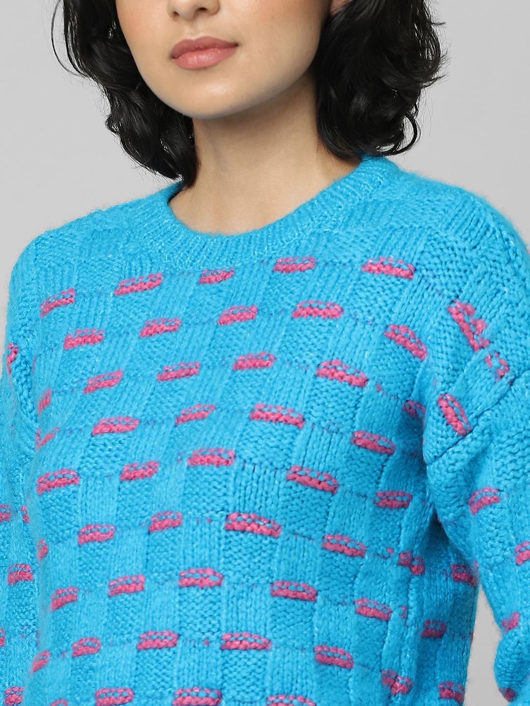 Blue Printed Pullover