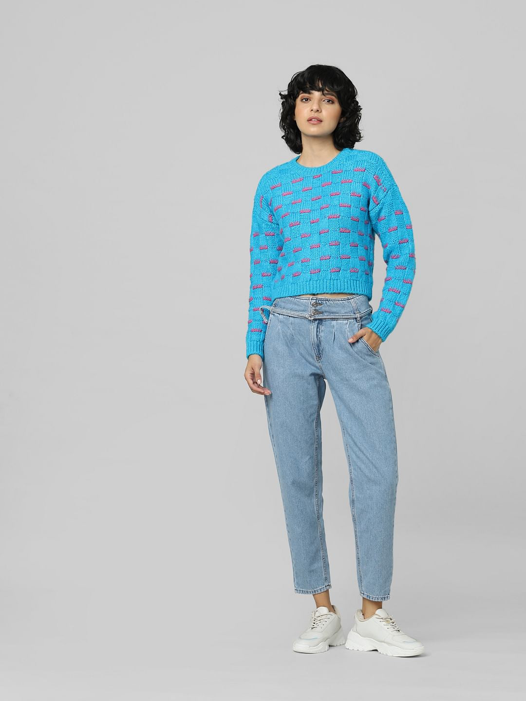 Blue Printed Pullover