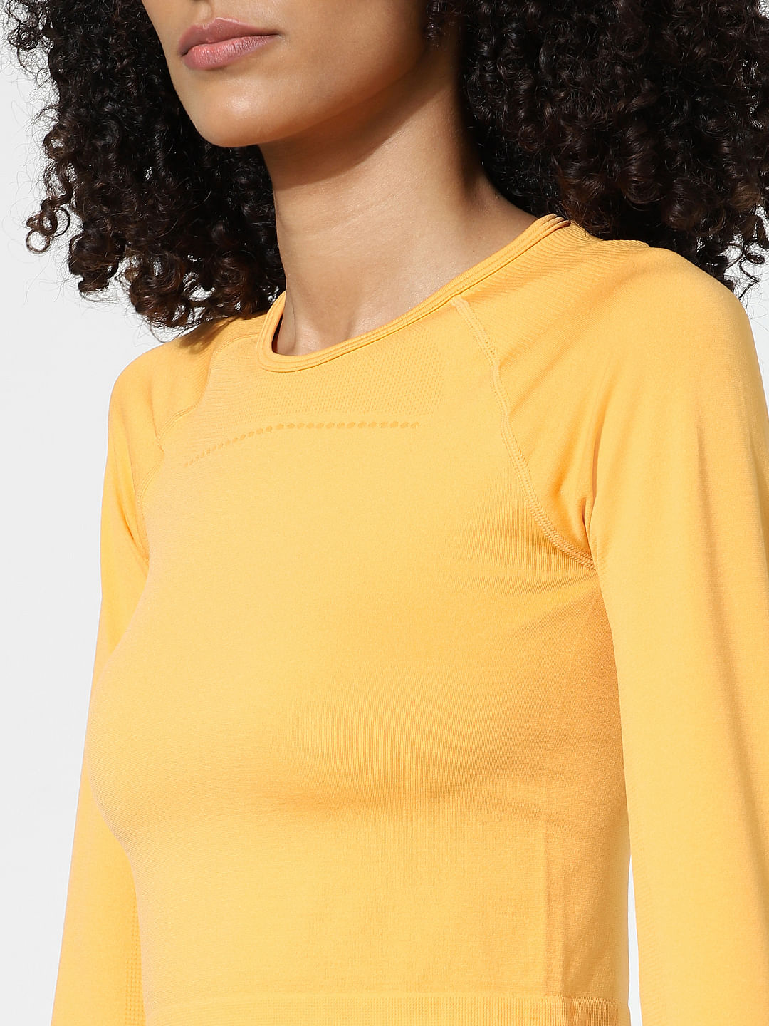 Yellow Cropped Training Top