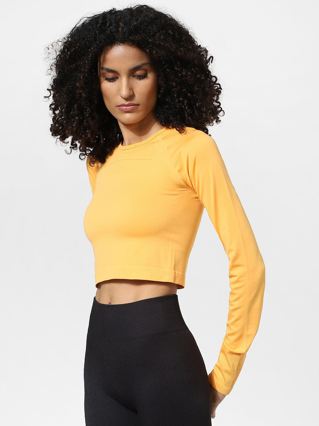 Yellow Cropped Training Top