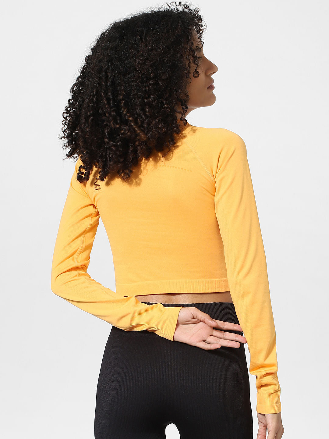 Yellow Cropped Training Top