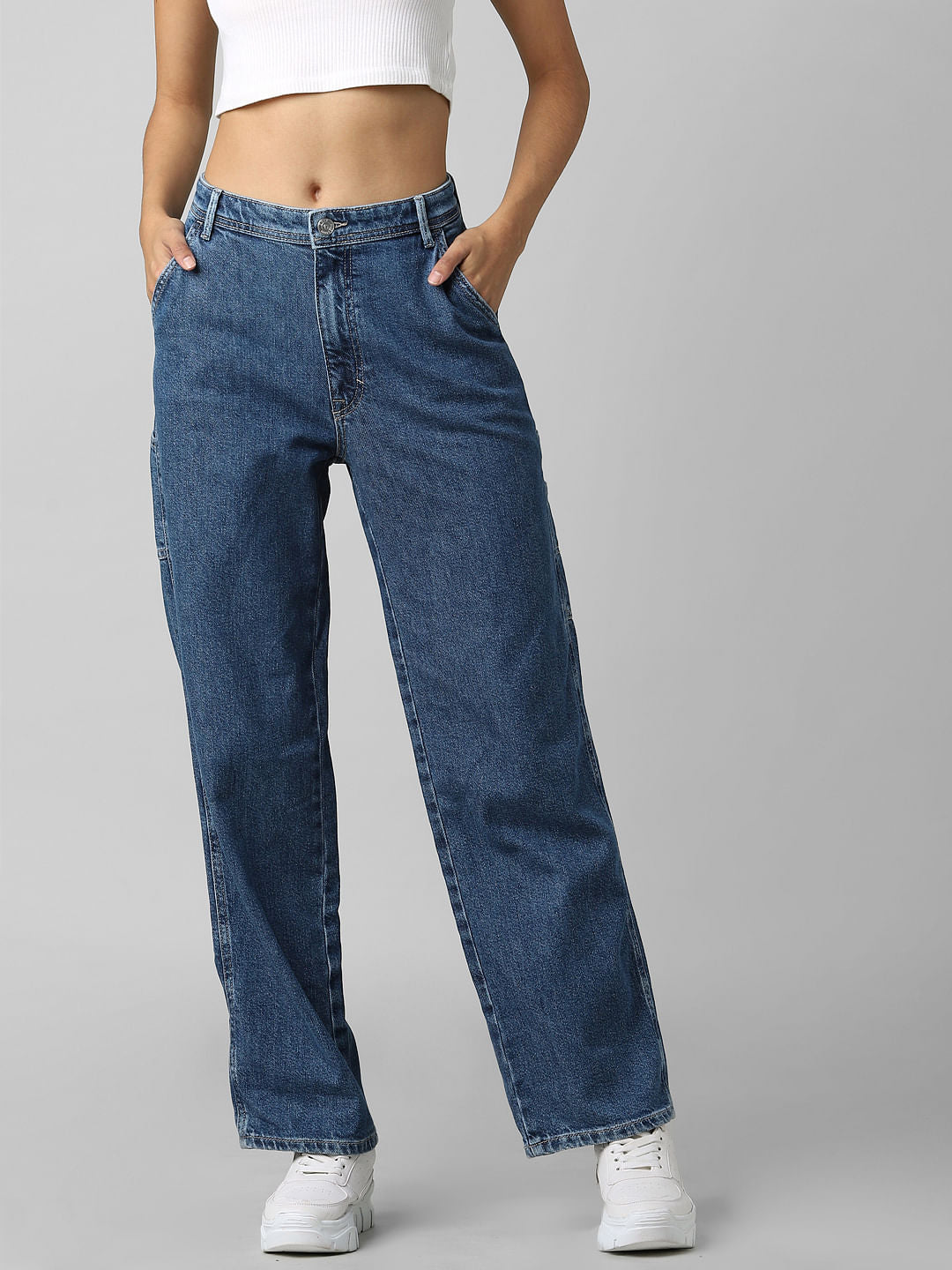 Blue High Rise Carpenter Fit Jeans