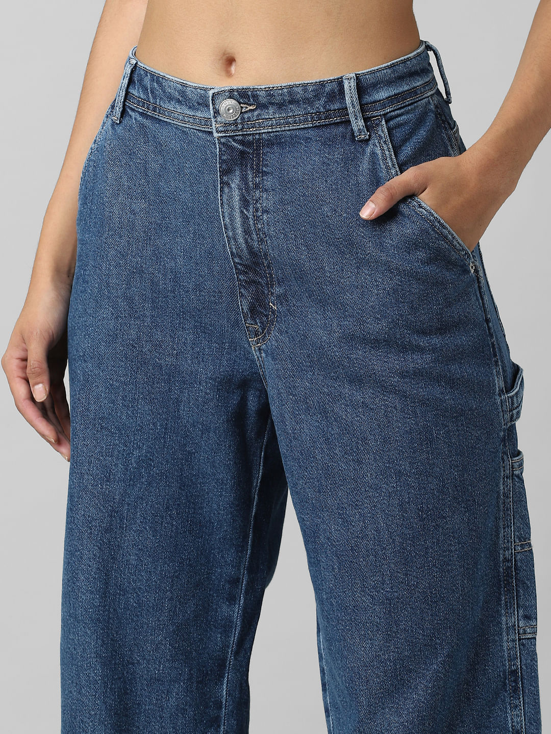 Blue High Rise Carpenter Fit Jeans