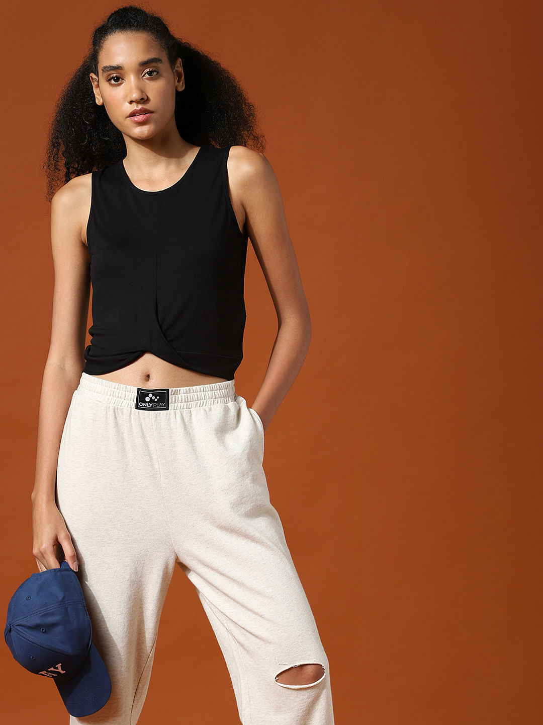 Play Black Twist Detail Training Tank Top