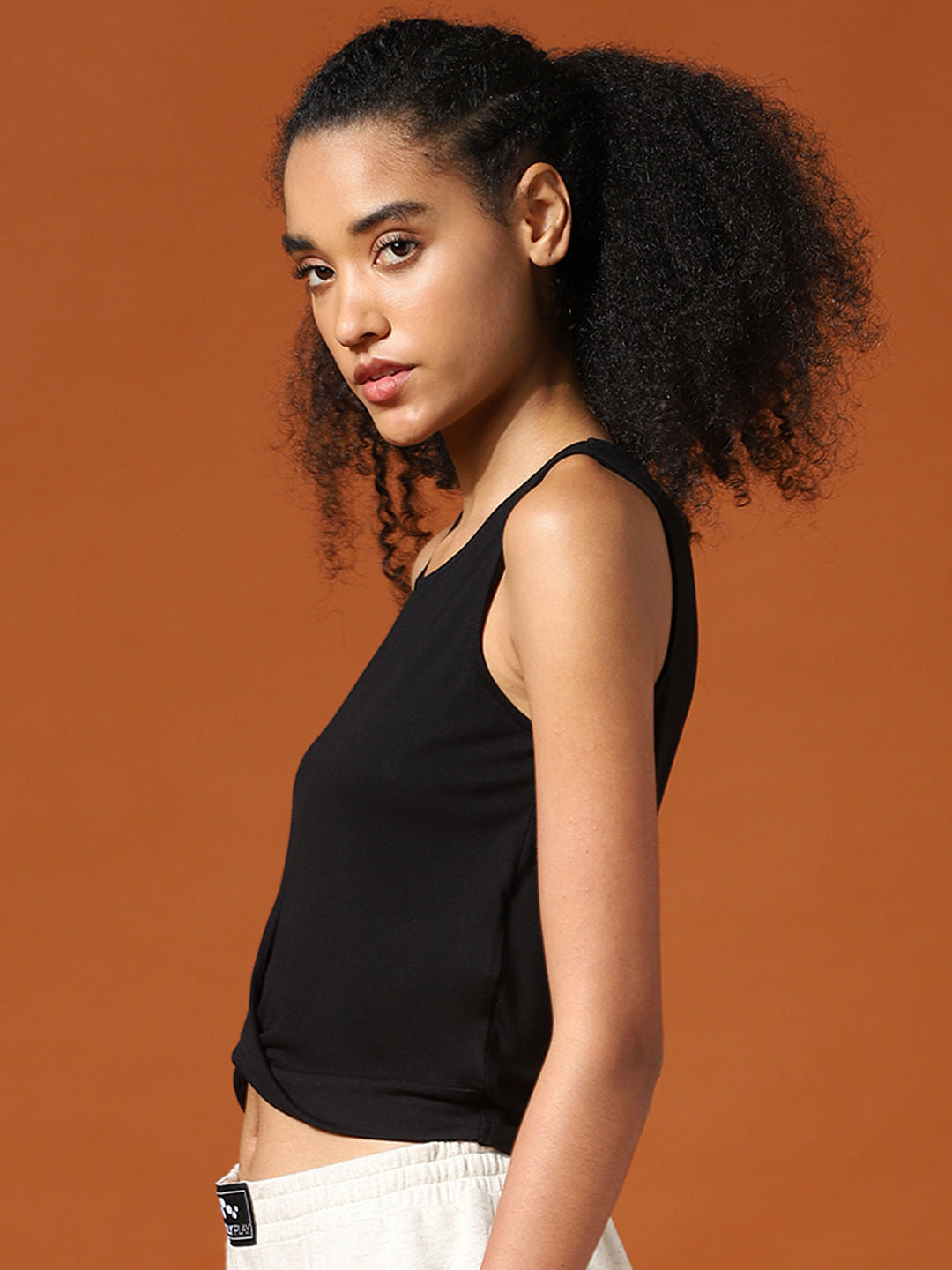 Play Black Twist Detail Training Tank Top