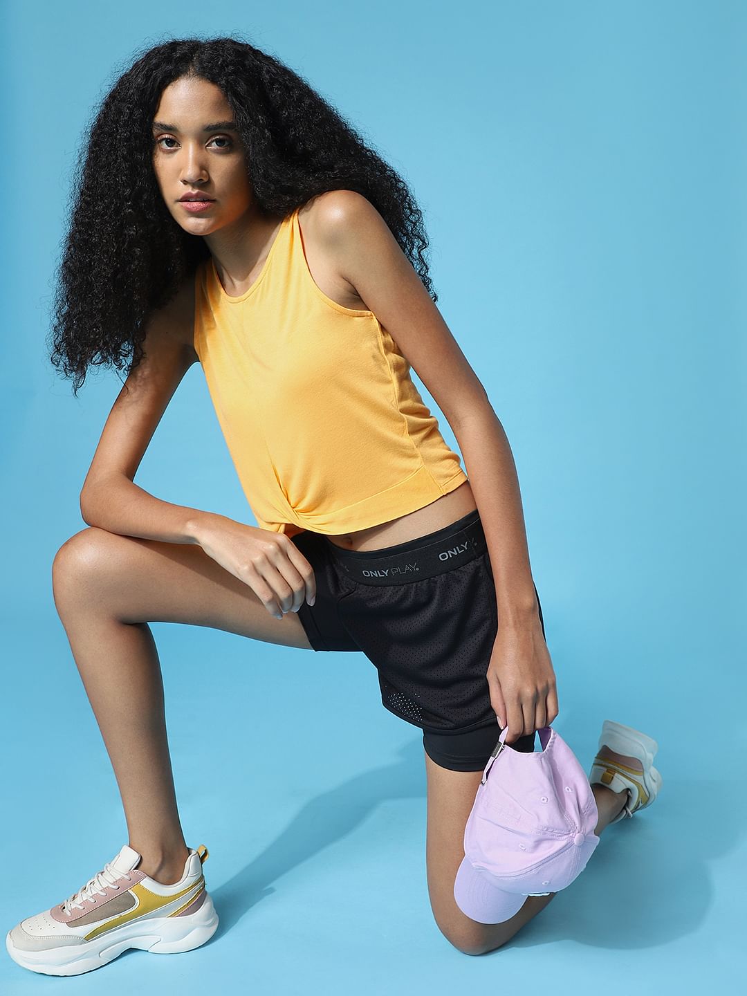 Play Orange Twist Detail Training Tank Top