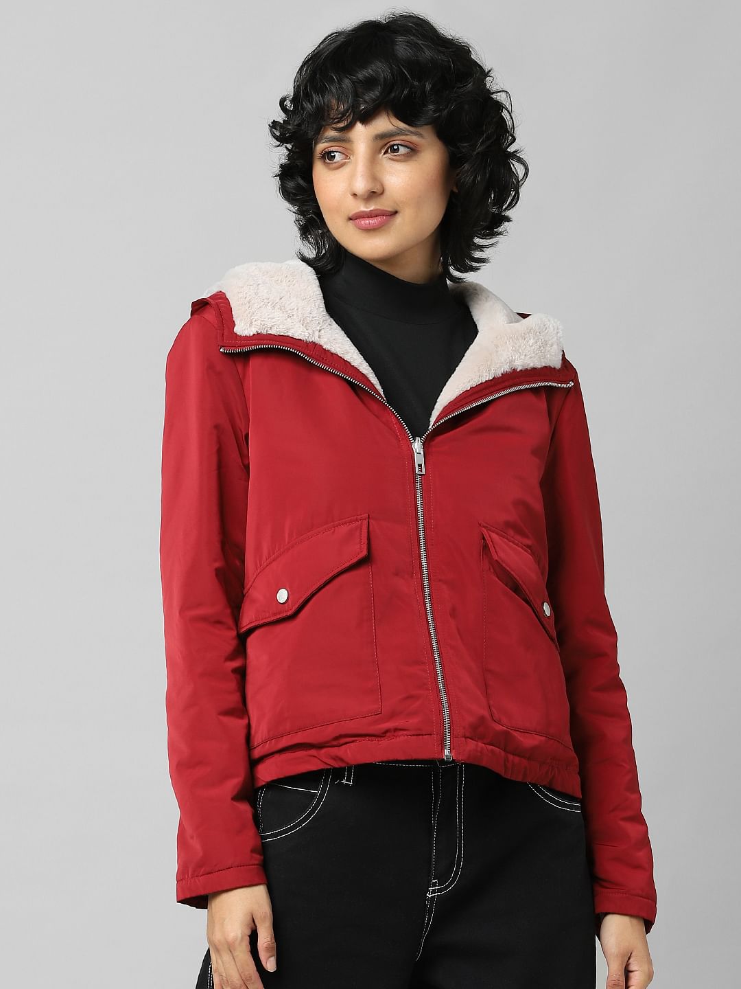 Red Reversible Hooded Jacket