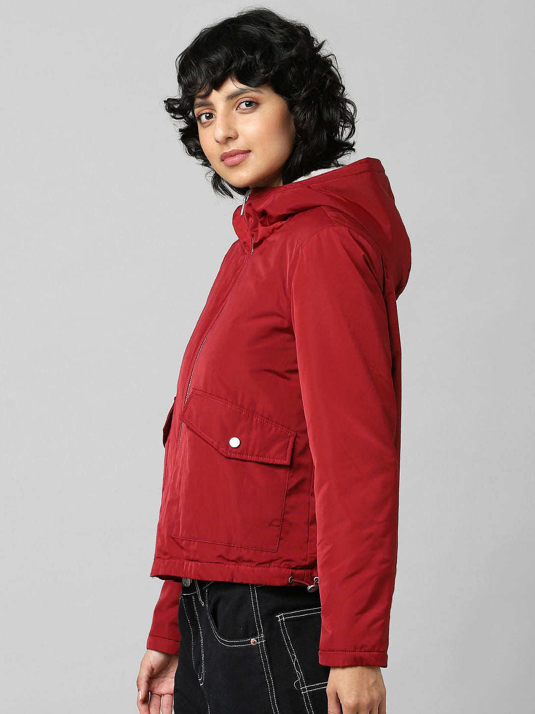 Red Reversible Hooded Jacket