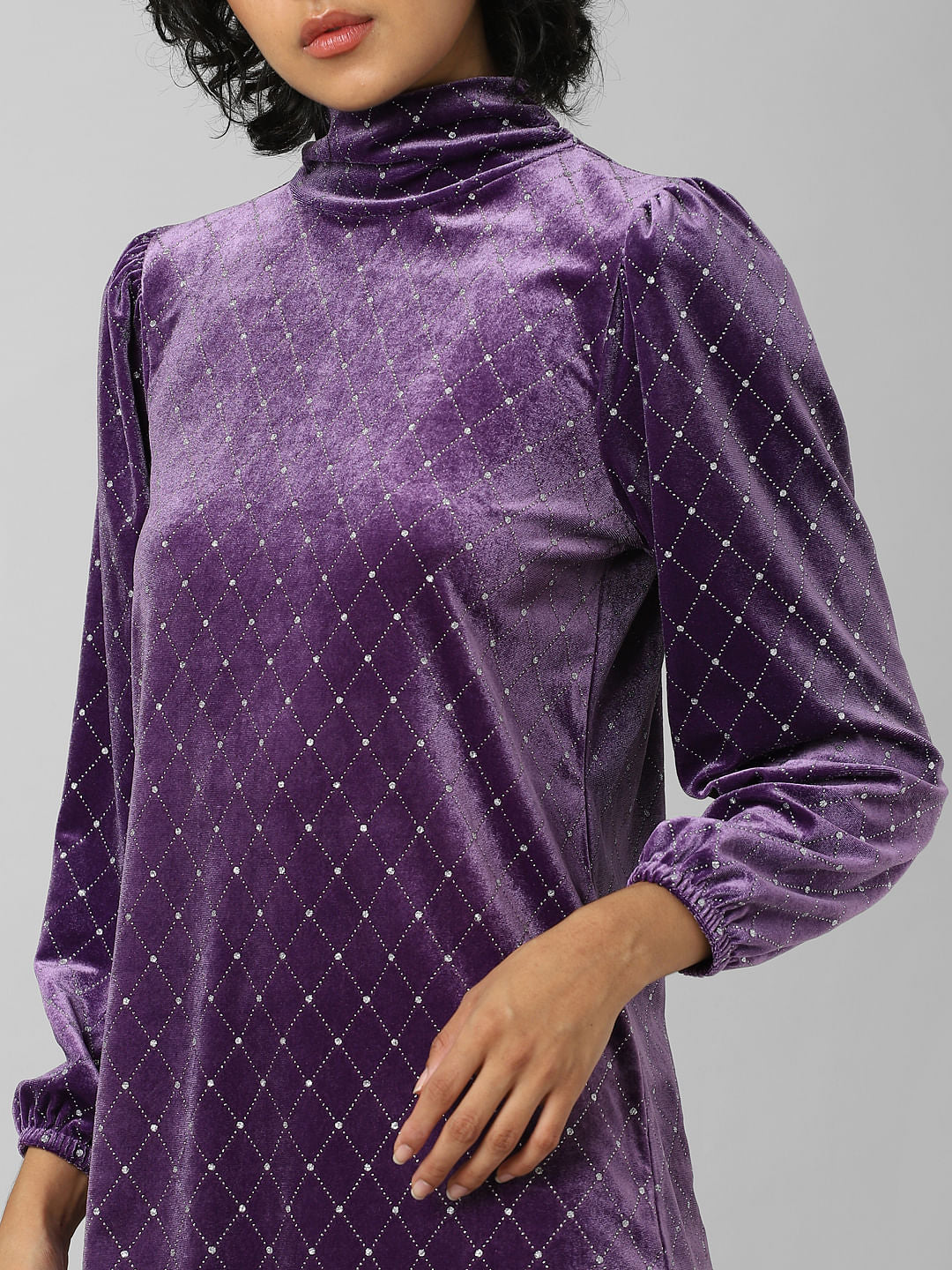 Violet Velour Mini Dress