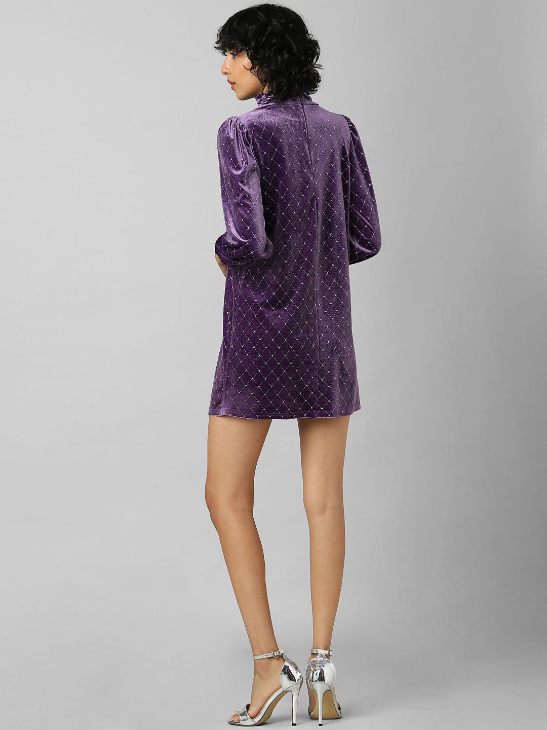 Violet Velour Mini Dress