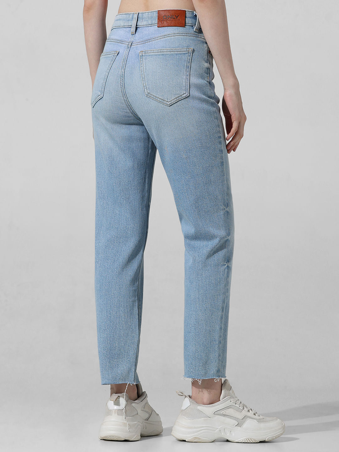 Light Blue High Rise Straight Fit Jeans