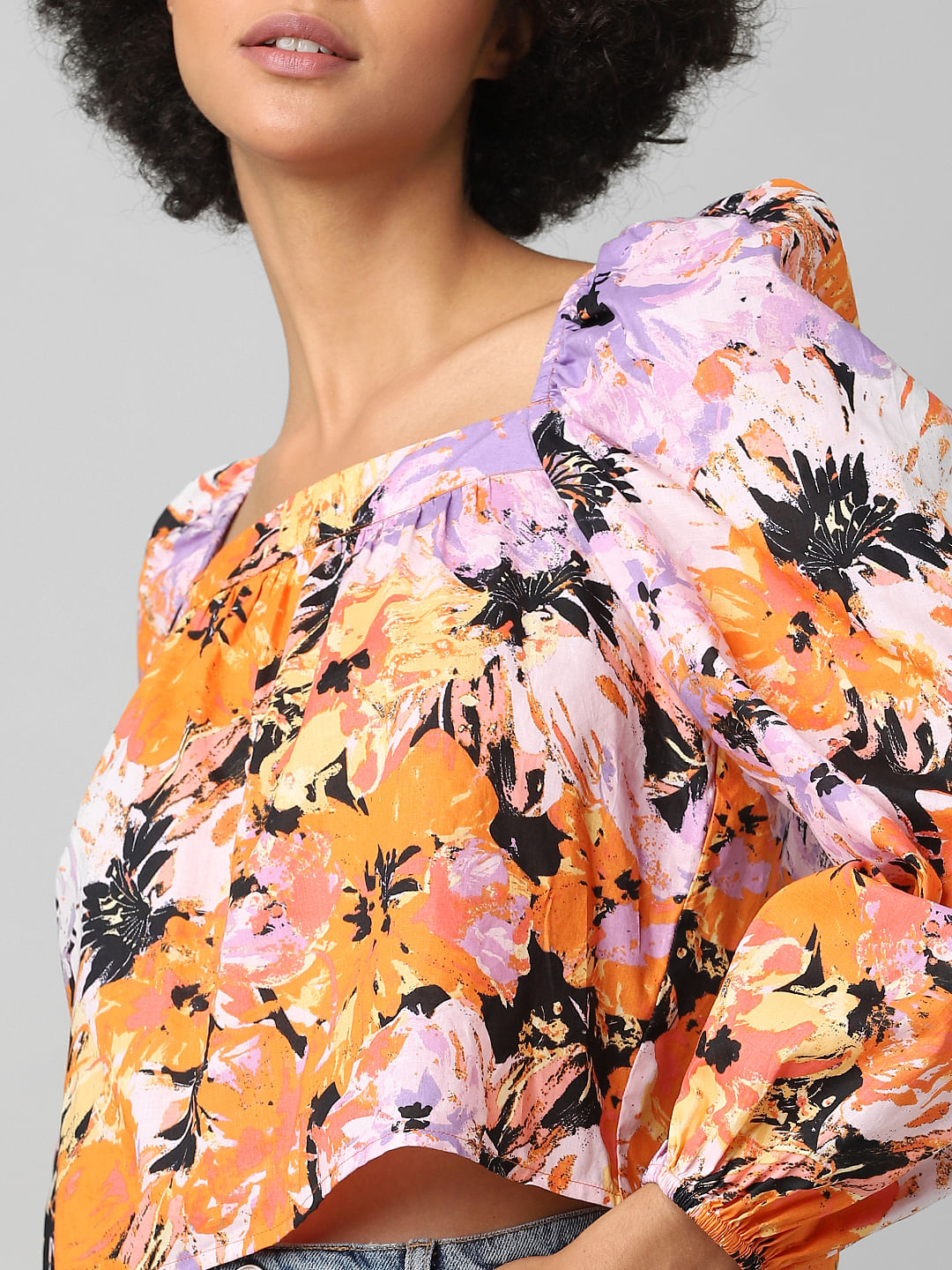 Purple Floral Balloon Top