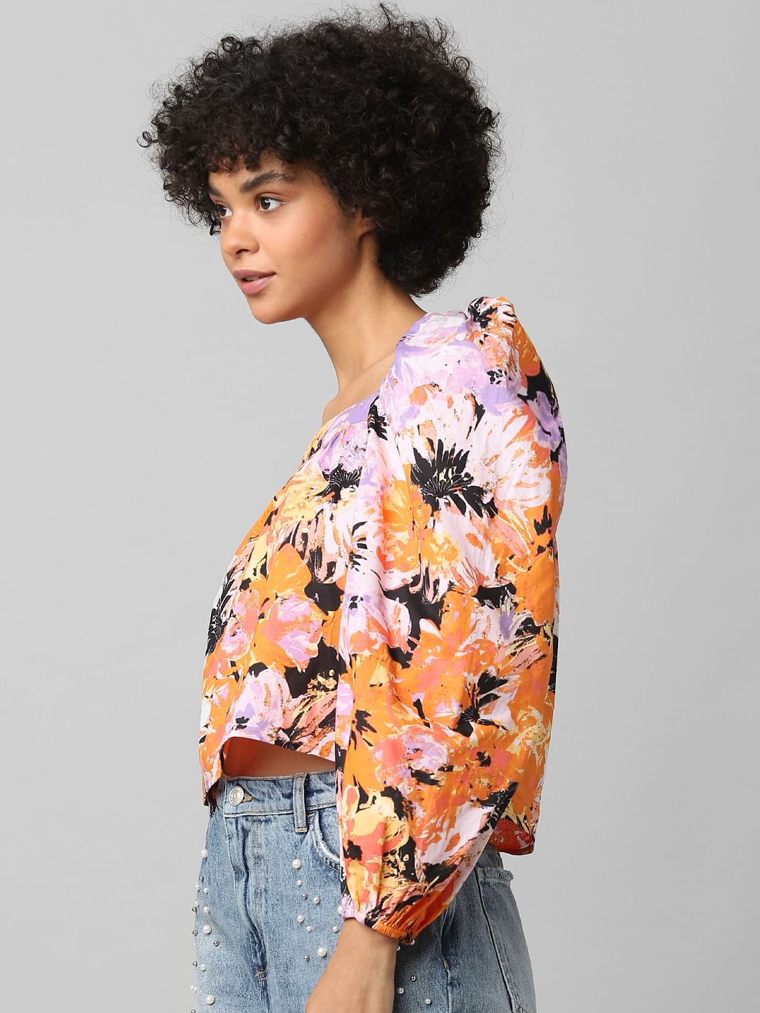 Purple Floral Balloon Top