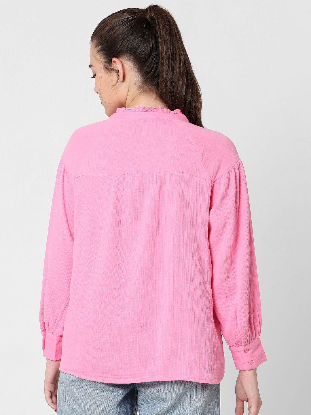 Pink Puff Sleeves Top