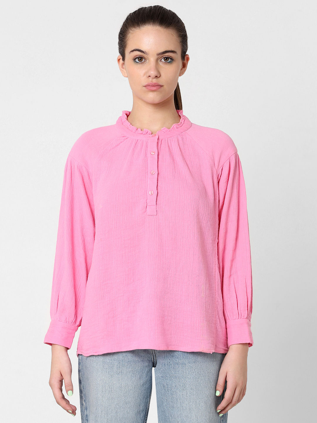 Pink Puff Sleeves Top