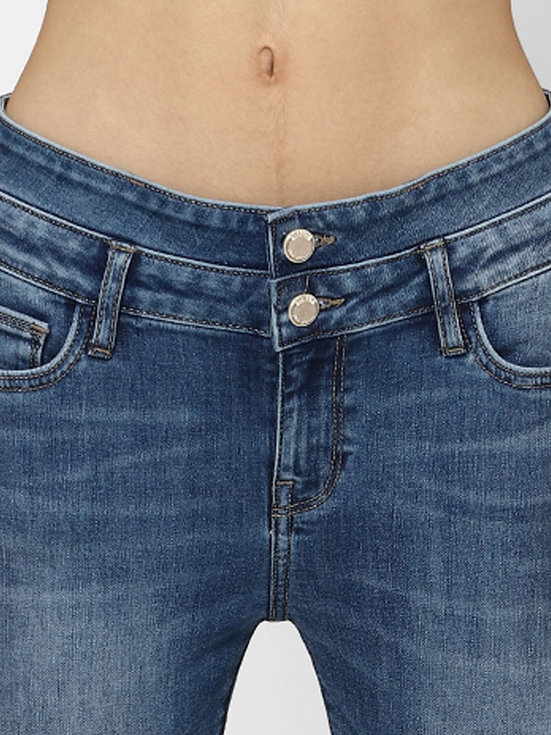 Blue Mid Rise Carmen Skinny Jeans