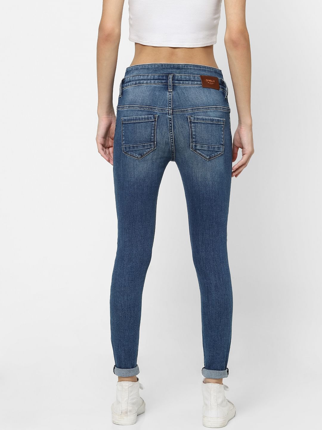 Blue Mid Rise Carmen Skinny Jeans