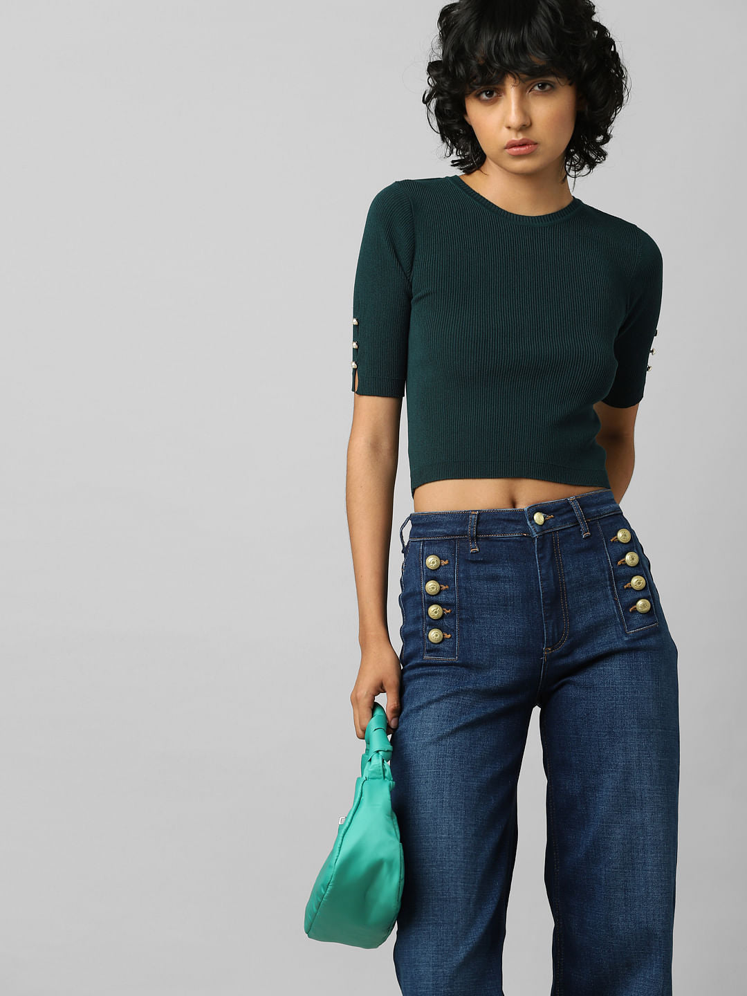 Green Crop Top