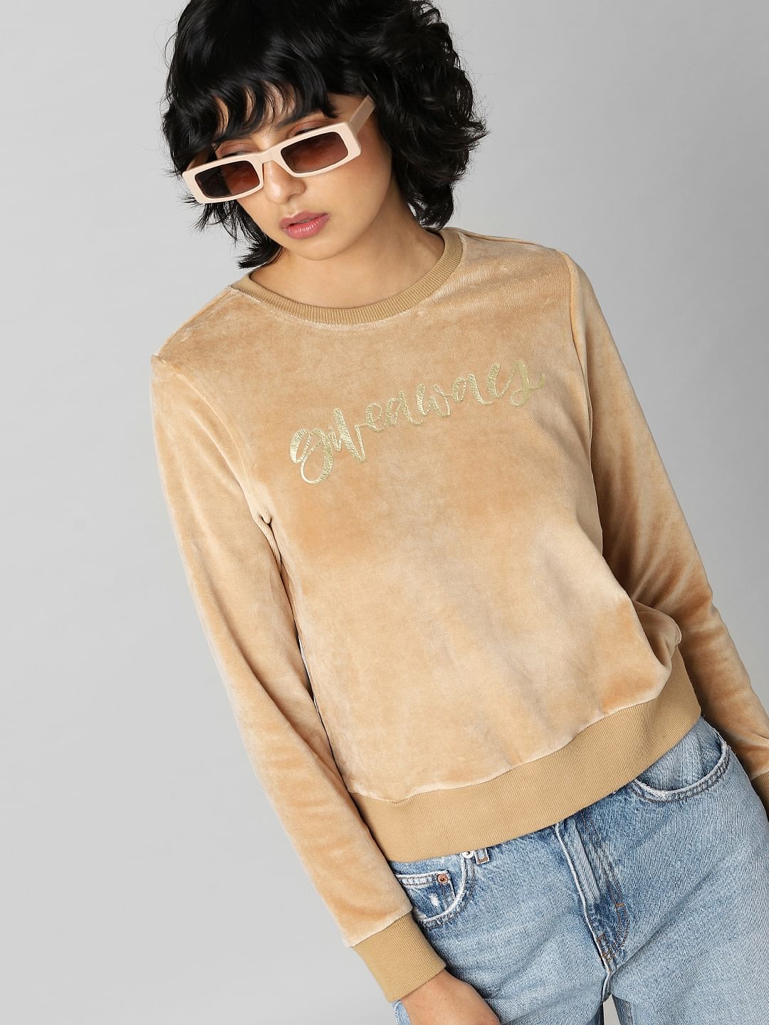 Brown Velvet Sweatshirt