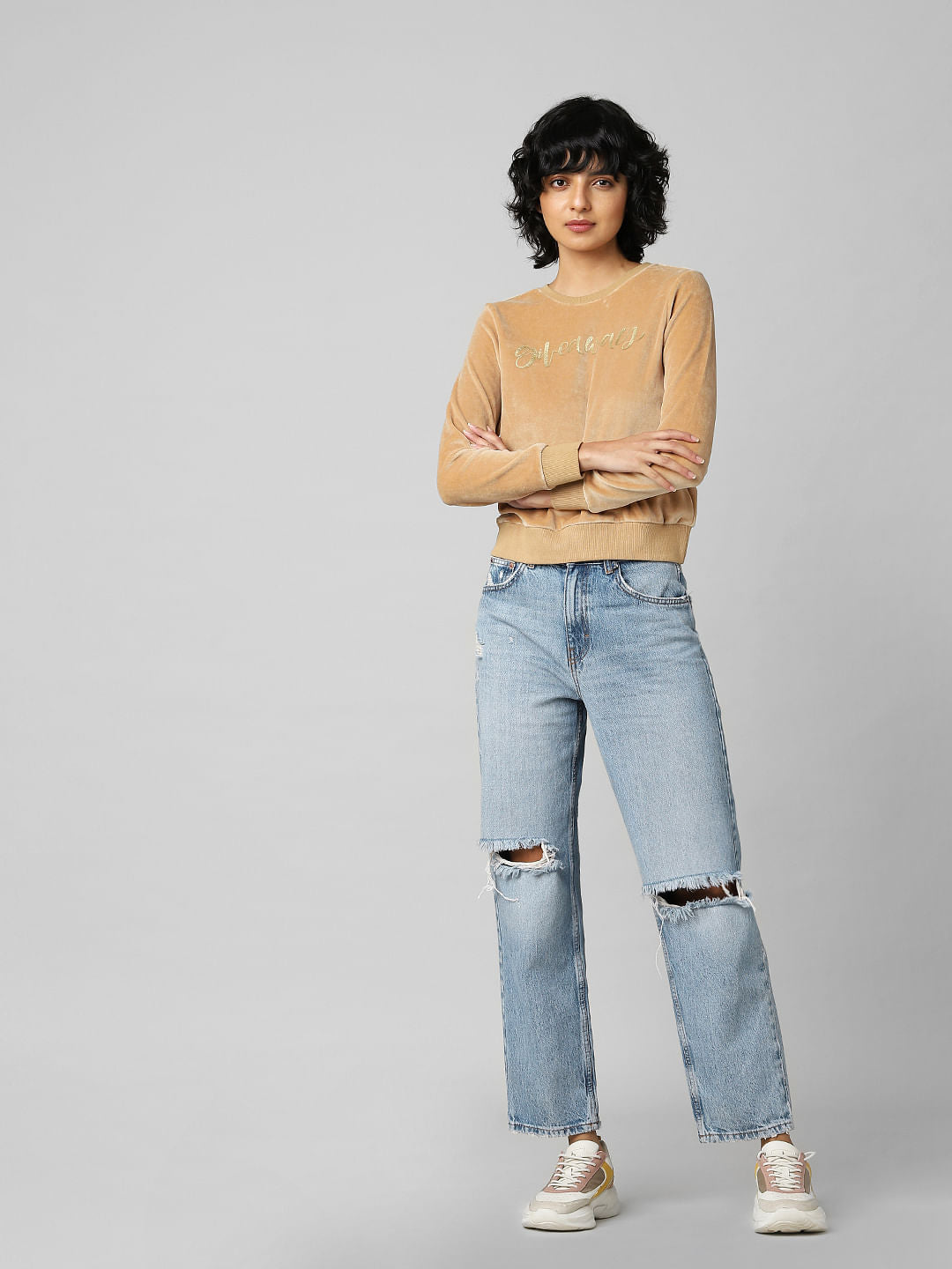 Brown Velvet Sweatshirt