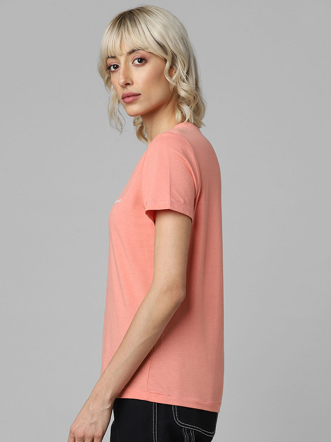 Pink Organic Cotton Slogan Print T-Shirt