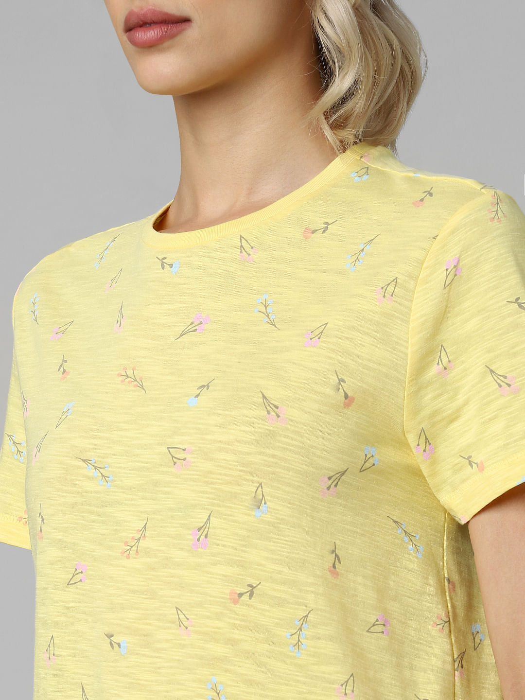 Yellow Printed Organic Cotton T-Shirt