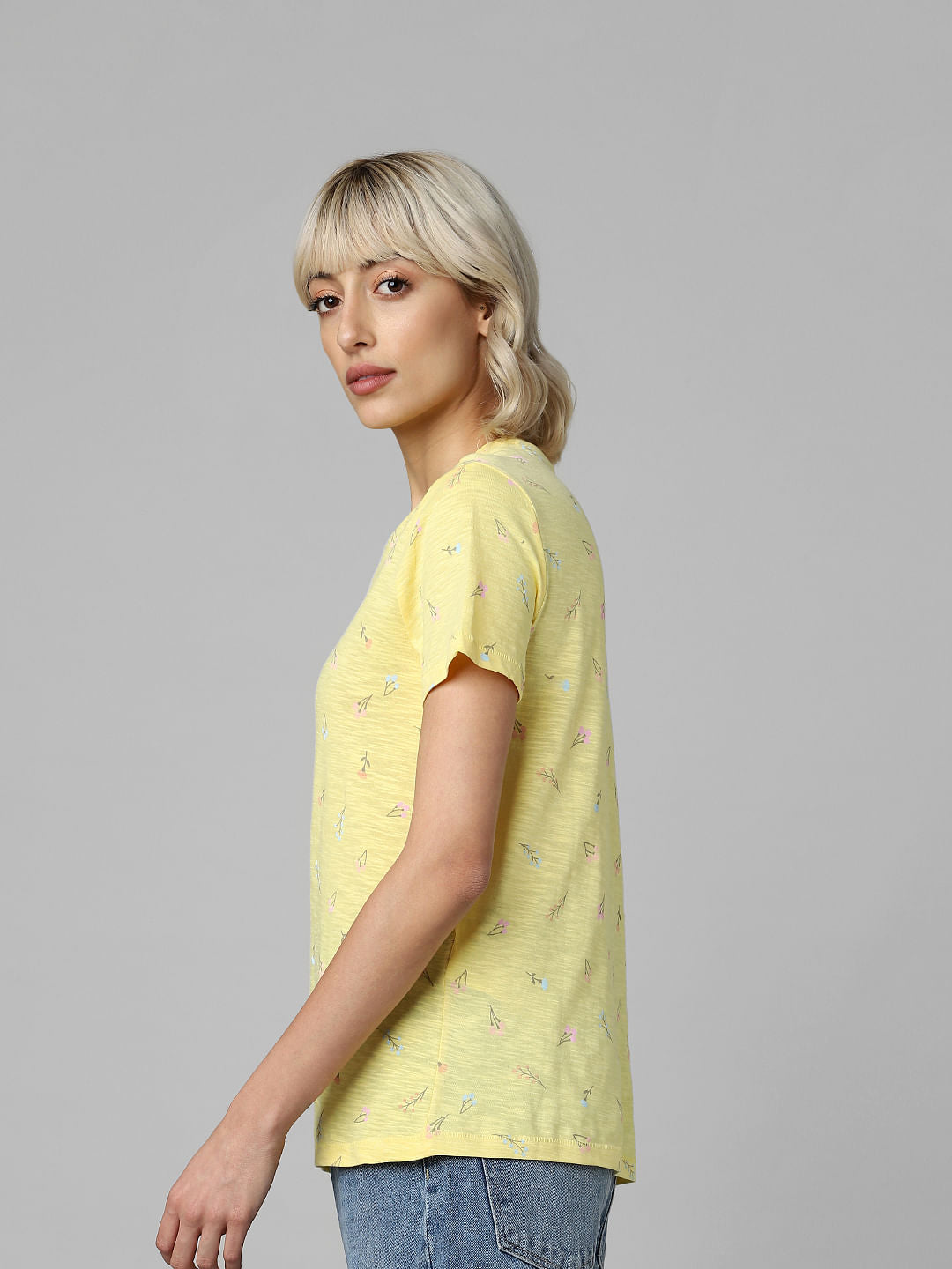 Yellow Printed Organic Cotton T-Shirt